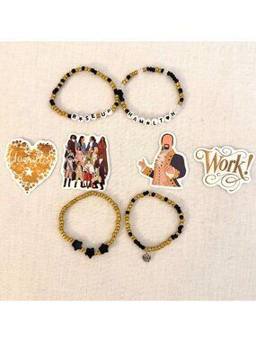 Hamilton Inspired Gift Set 4 Bracelets 4 Stickers Broadway Fan Bundle